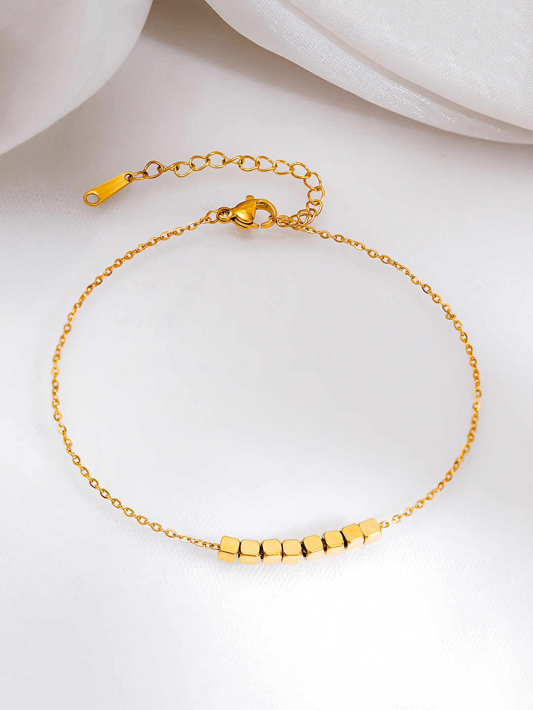 Demi Fine 18K Gold Plated Stainless steel Minimal Disc Detail Anklet Length - 20.5 cm