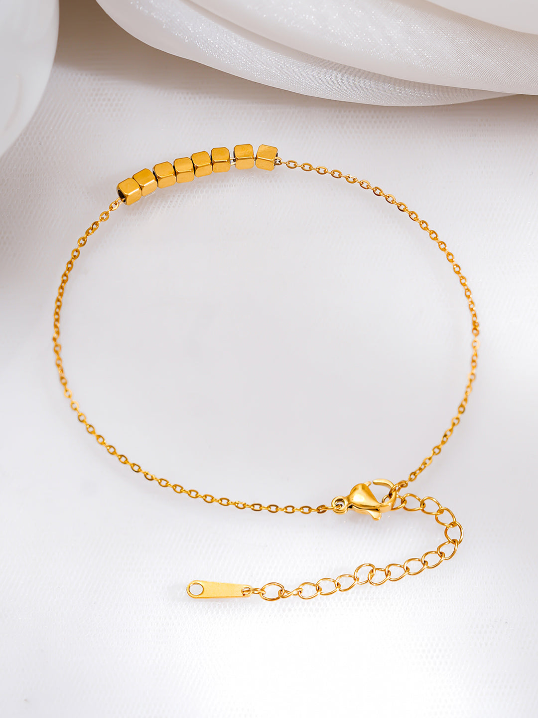 Demi Fine 18K Gold Plated Stainless steel Minimal Disc Detail Anklet Length - 20.5 cm