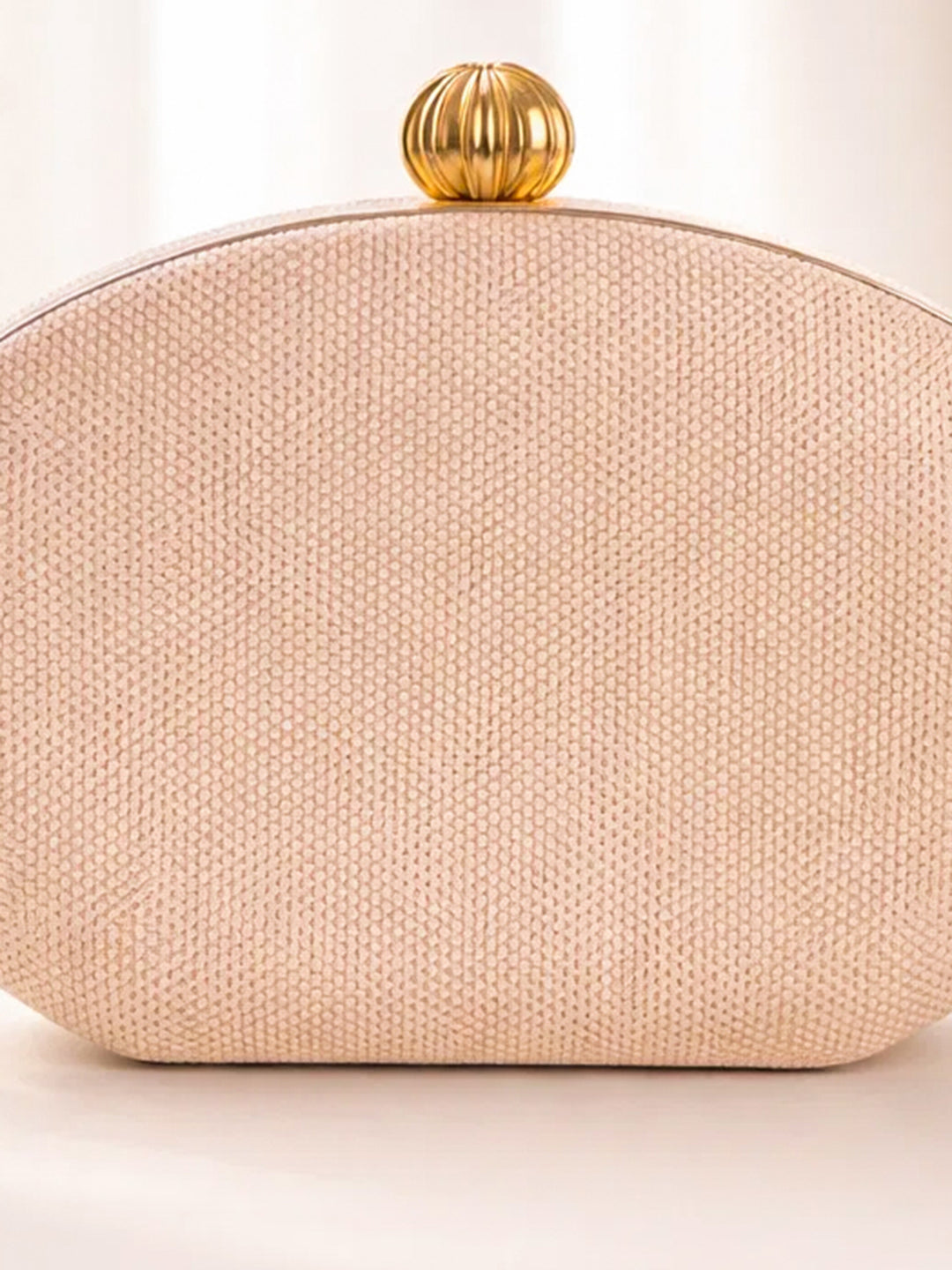 Metallic Gold Oval Evening Clutch フリーサイズ