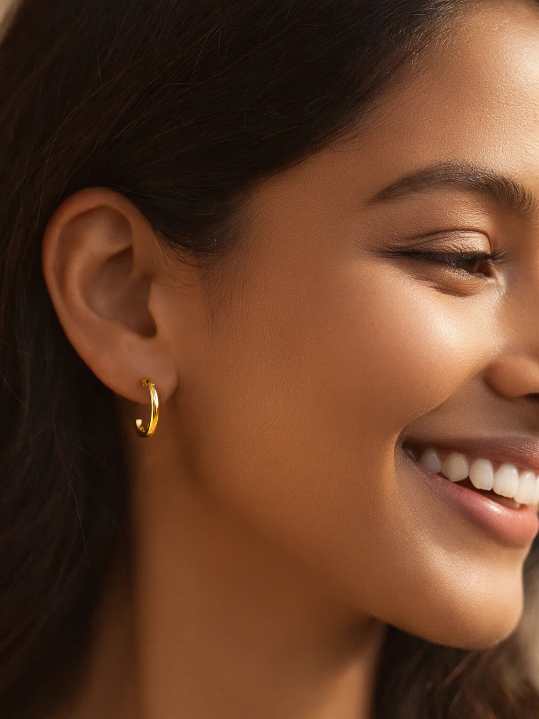 【Rubans】 Gold Plated Circular Half Hoop Earrings Set｜ゴールドメッキ サークル ハーフフープ イヤリング 3組セット