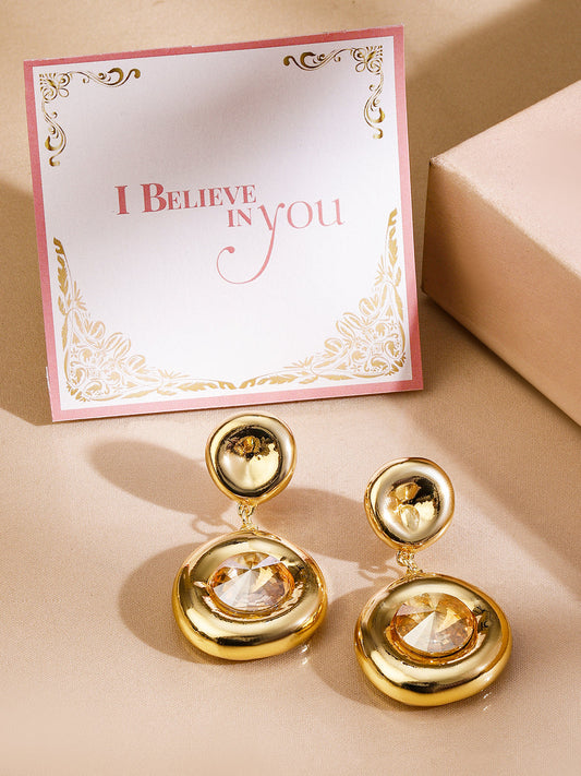 Crystal Kiss Golden Drop Earrings フリーサイズ
