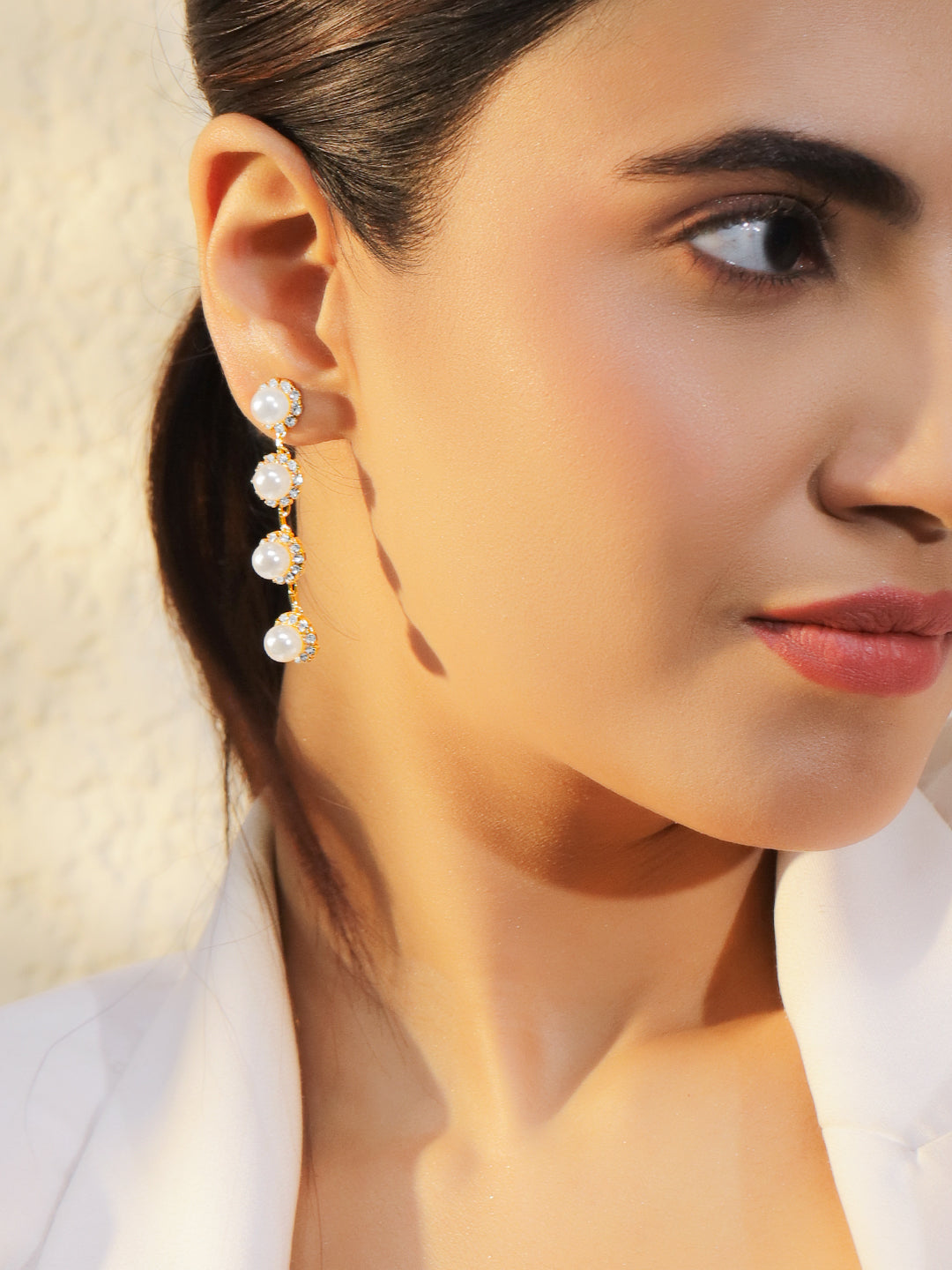 Pearl Dew Delicate Drop Earrings フリーサイズ