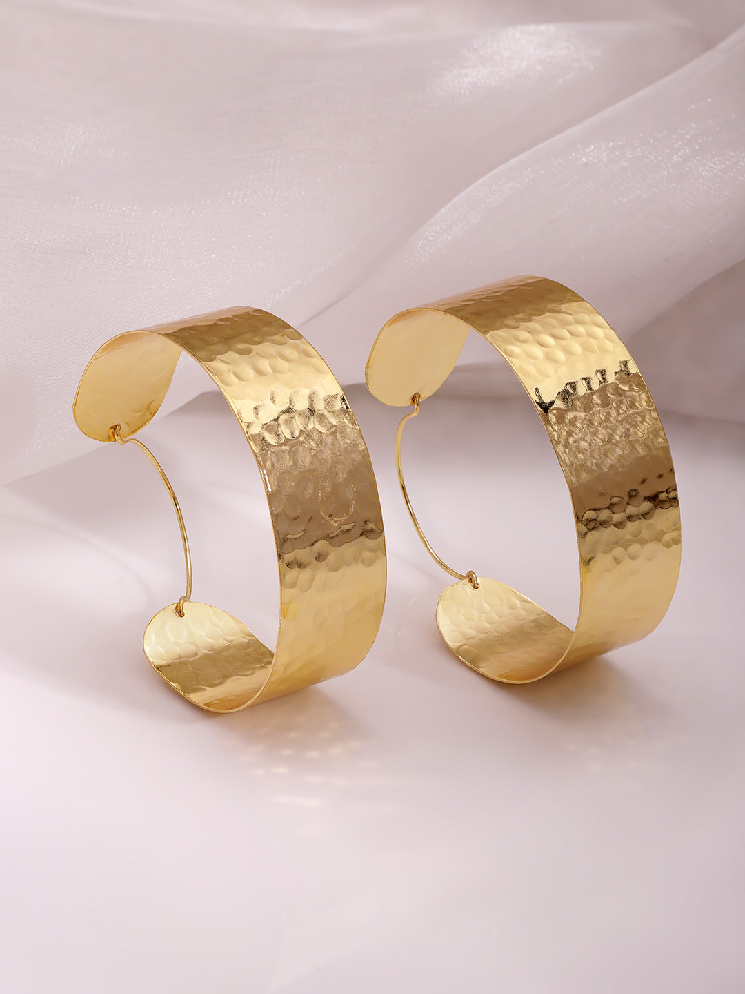 Golden Hour Textured Hoops Gold