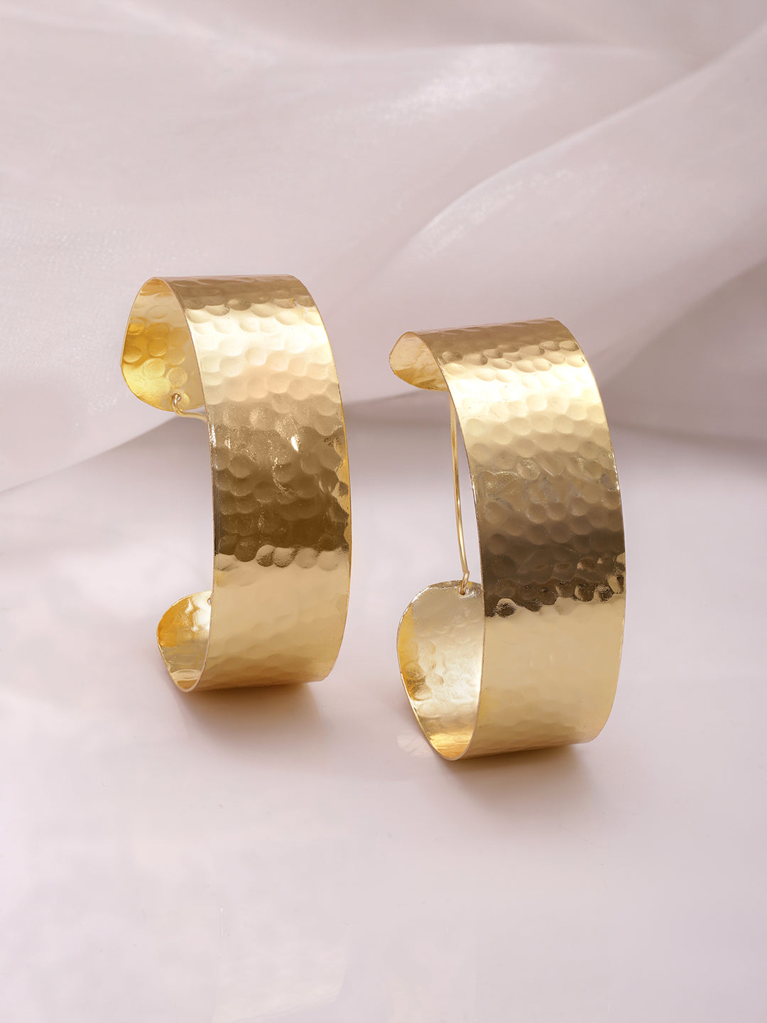 Golden Hour Textured Hoops Gold