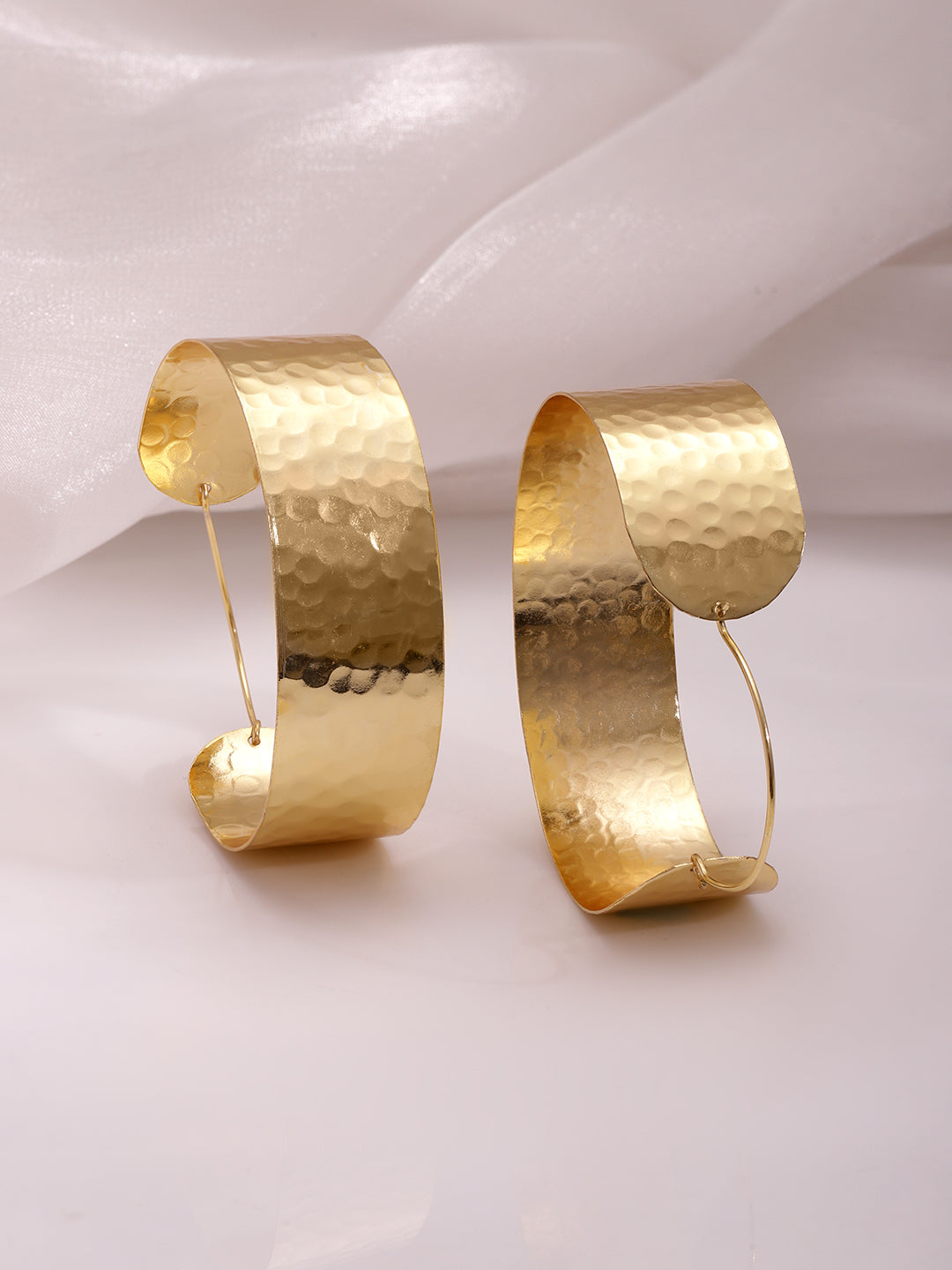 Golden Hour Textured Hoops Gold