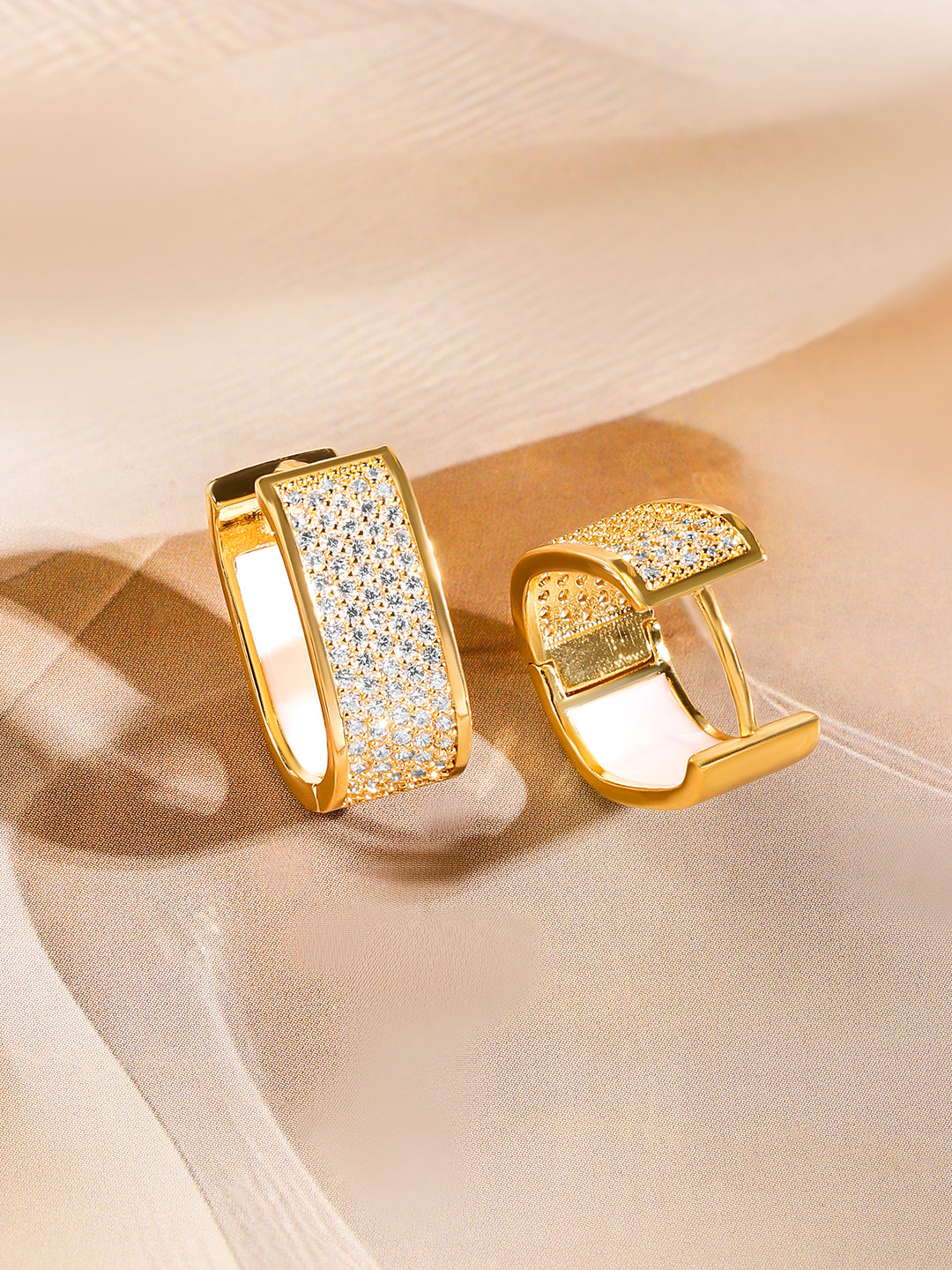 Diamond Mist Golden Hoops Gold