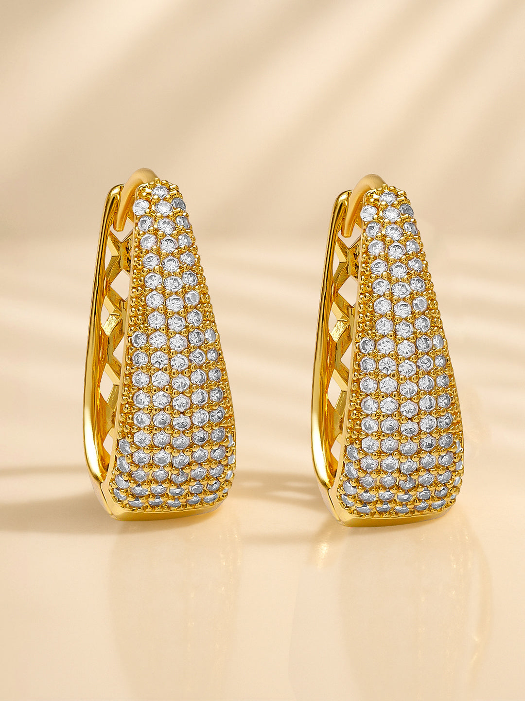 【Rubans】 Diamond-Dust Dreamshine Gold Hoop Earrings｜ダイヤモンドダスト ドリームシャイン ゴールド フープイヤリング