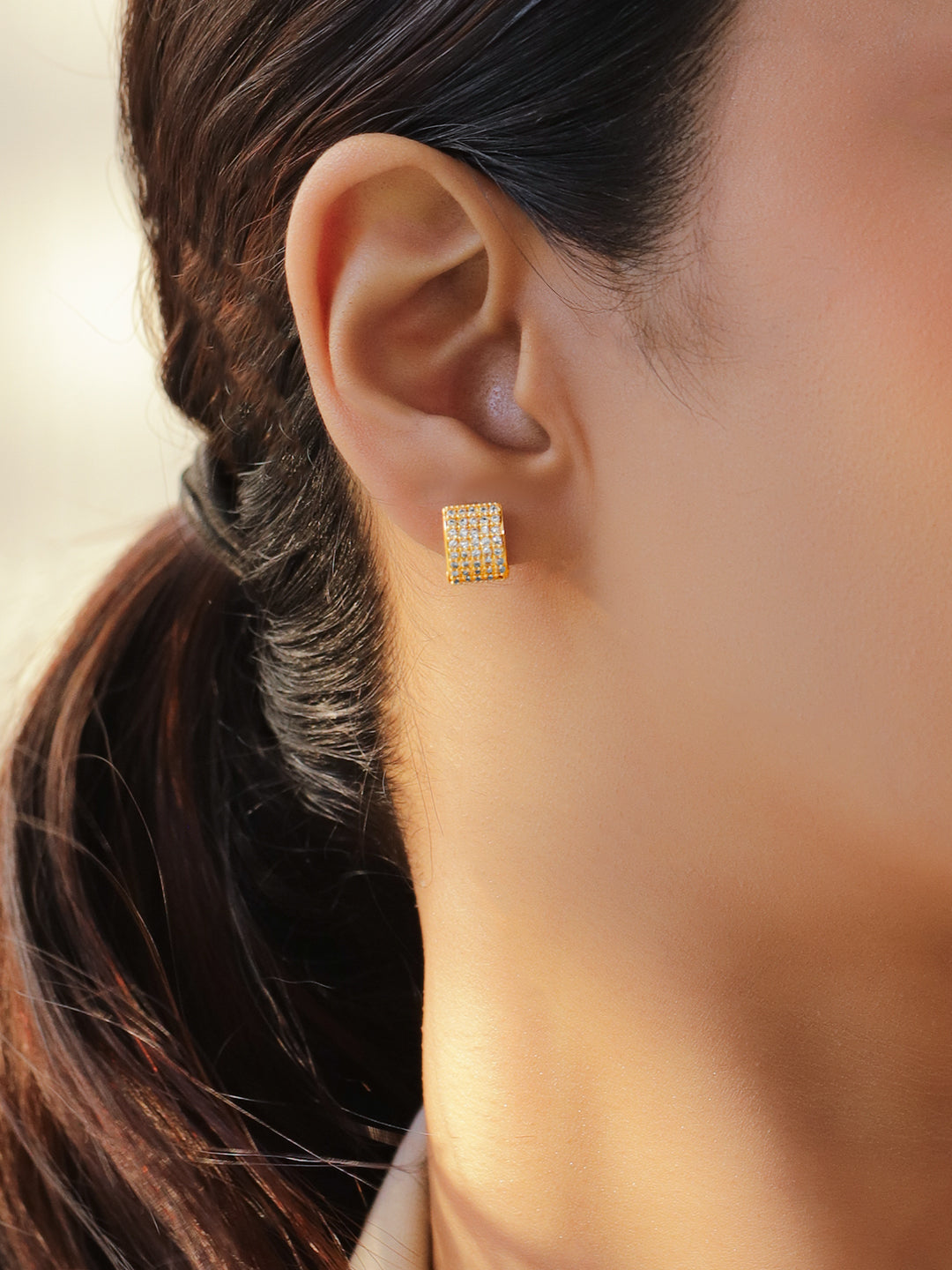 【Rubans】 American Diamond Zirconia Wide Hoop Earrings｜アメリカンダイヤモンド ワイドフープ イヤリング