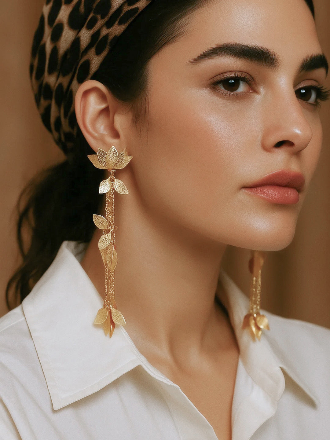 Moonlit Pearls & Kundan Danglers フリーサイズ