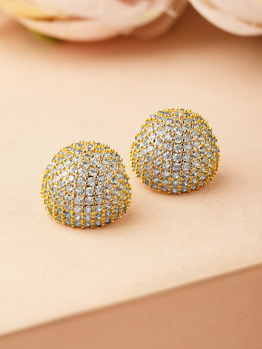 Golden Stardust Cubic Zirconia Studs Gold