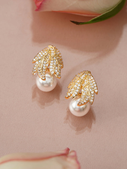 Botanic Bloom Leafy Pearl Stud フリーサイズ