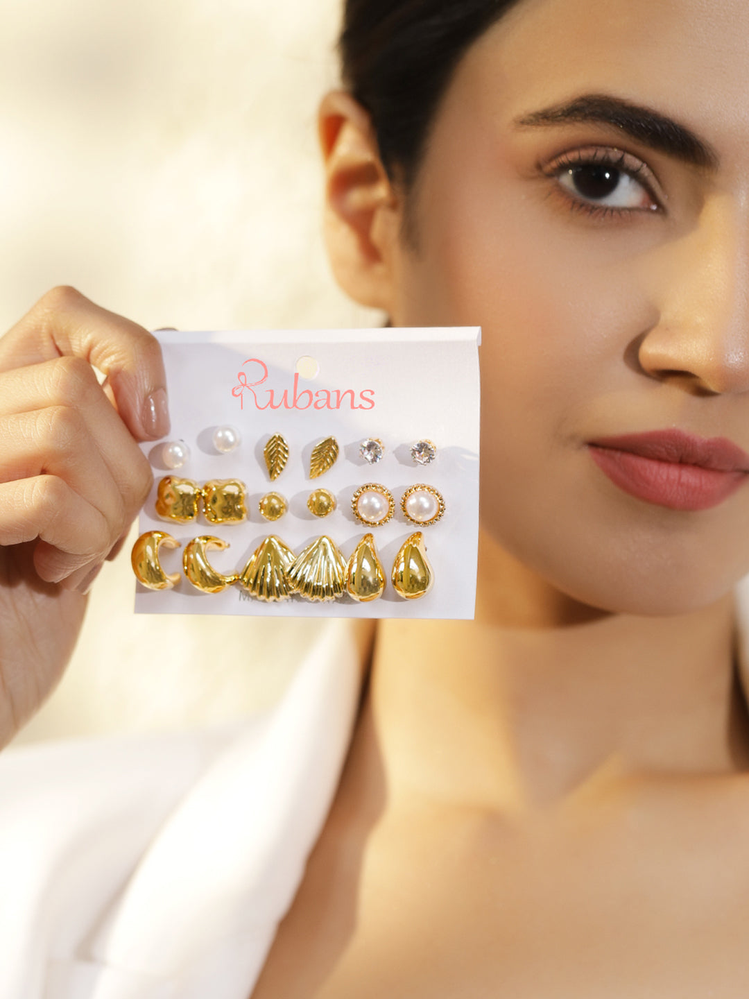 Set of 9 Everyday Gold Studs フリーサイズ