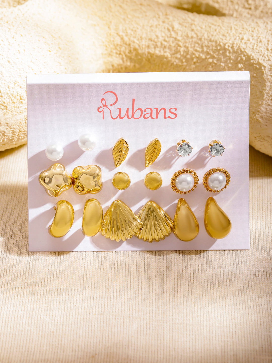 Set of 9 Everyday Gold Studs フリーサイズ