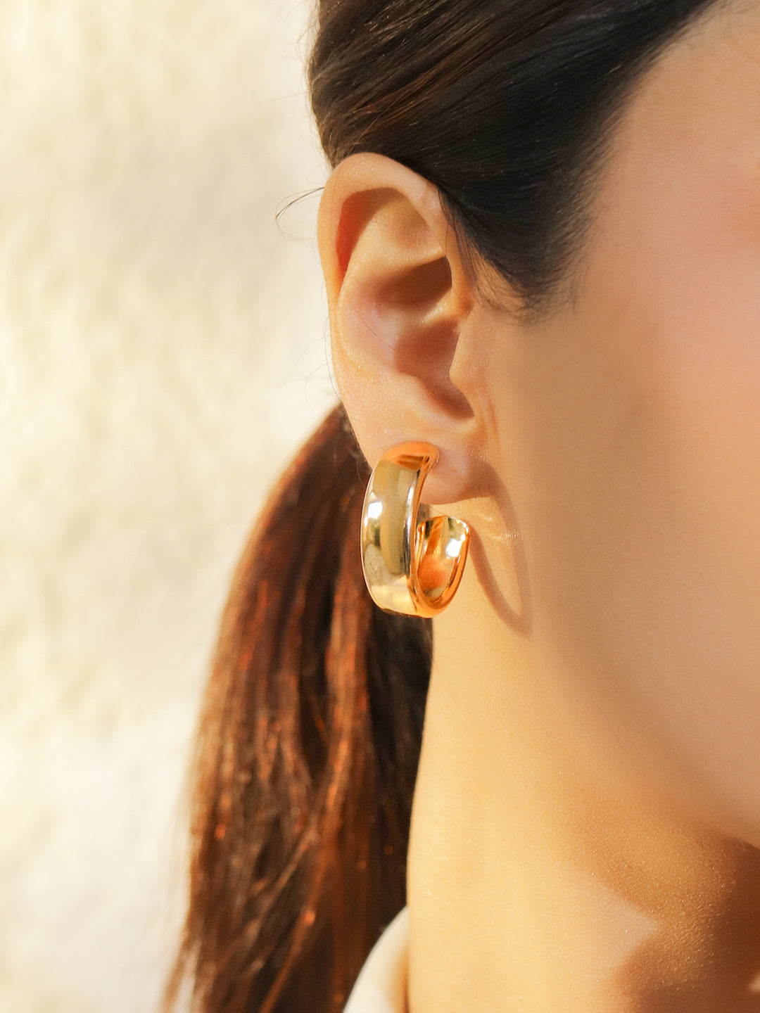 Gold Toned Hoop & Stud Earrings Pack of 9 フリーサイズ