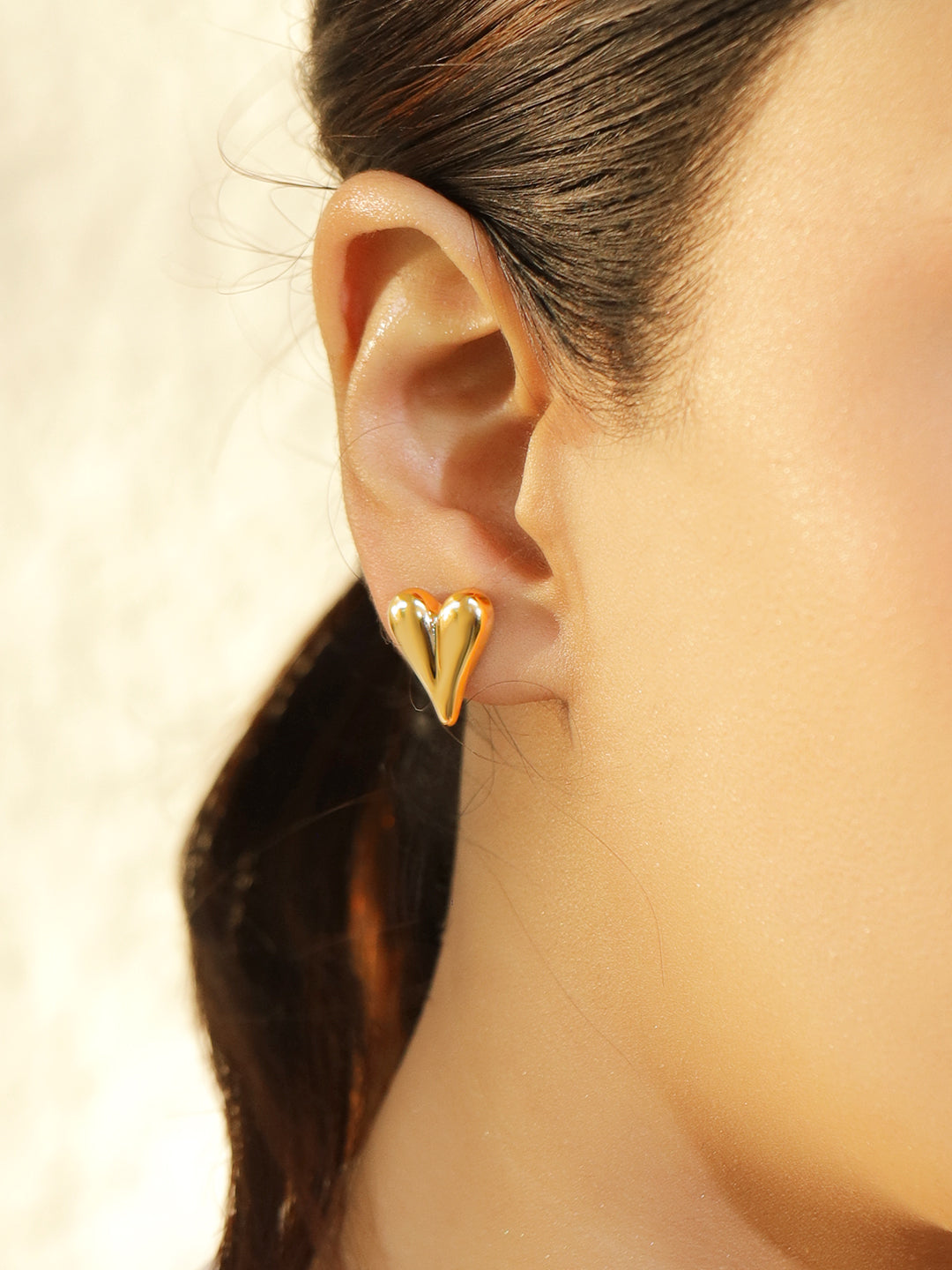 Rubans Set of 9 18K Gold-Plated Bow, Heart, Pearl & Crystal Stud & Bold Hoop Earrings フリーサイズ