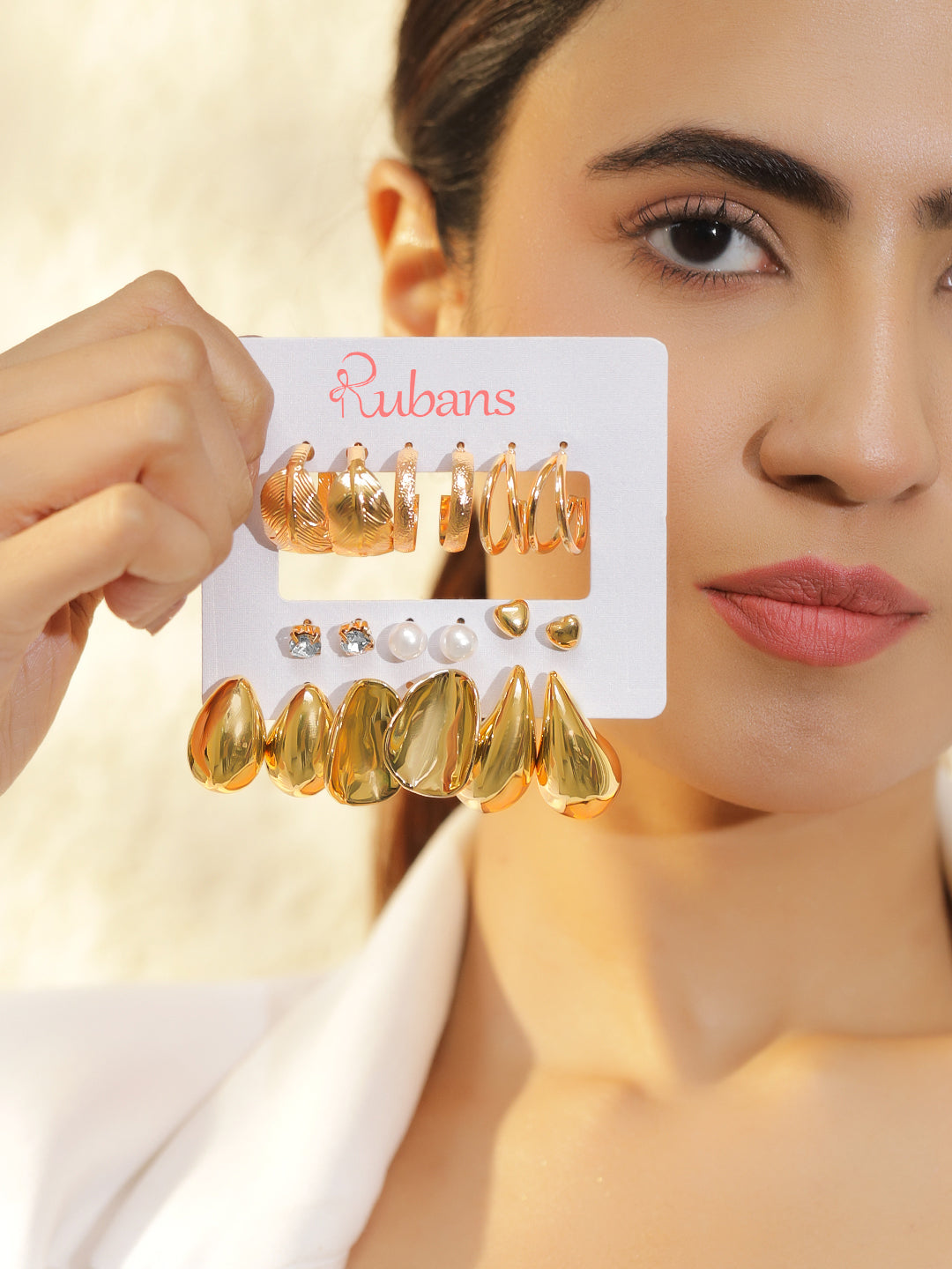 Pack of 9 Stud & Hoop Earrings フリーサイズ