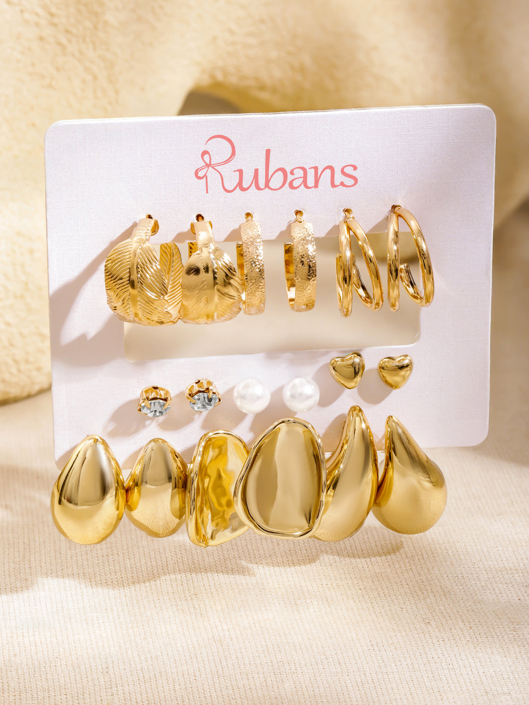 Pack of 9 Stud & Hoop Earrings フリーサイズ