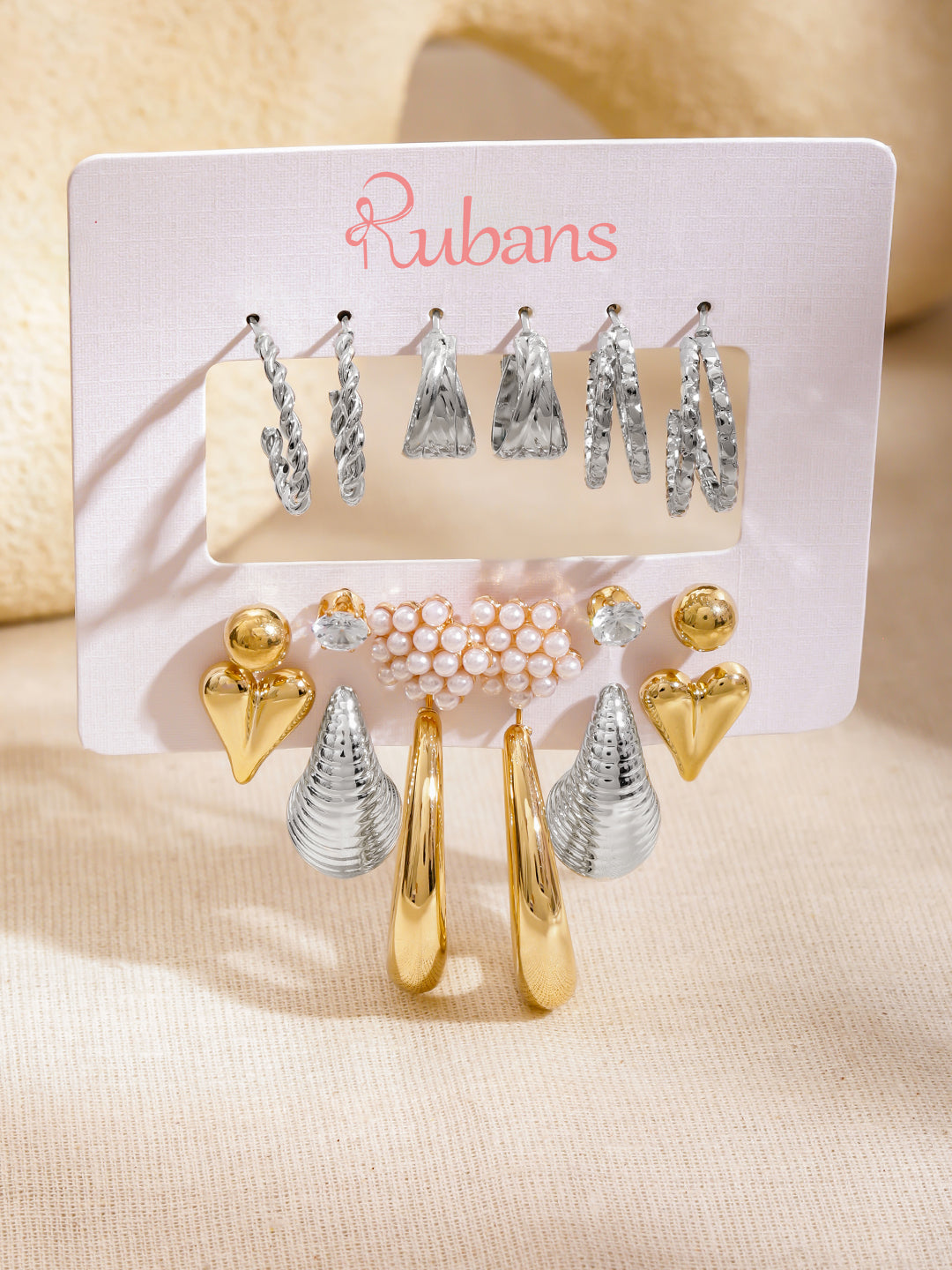 Pack of 9 Stud & Hoop Earrings フリーサイズ