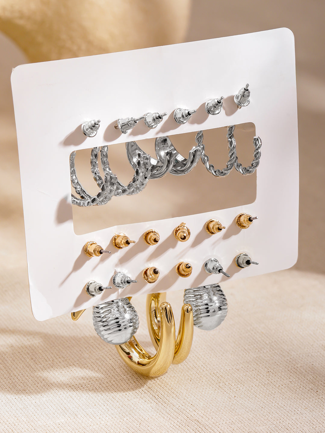 Pack of 9 Stud & Hoop Earrings フリーサイズ