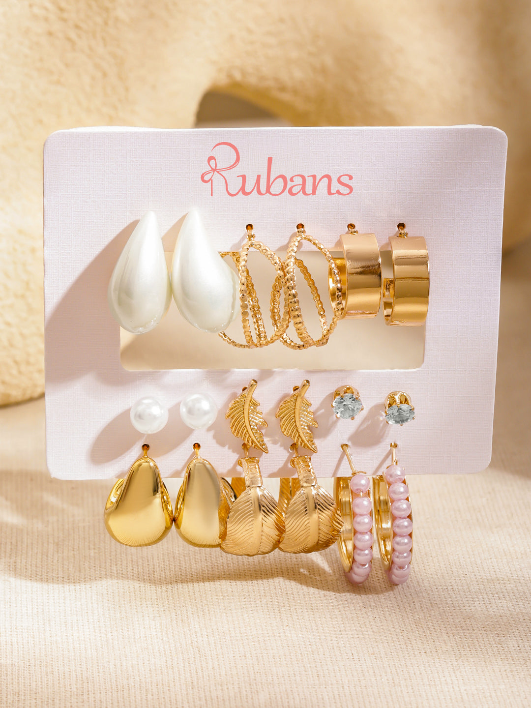 【Rubans】 Pack of 9 Hoop & Stud Earrings｜フープ＆スタッド イヤリング 9組セット