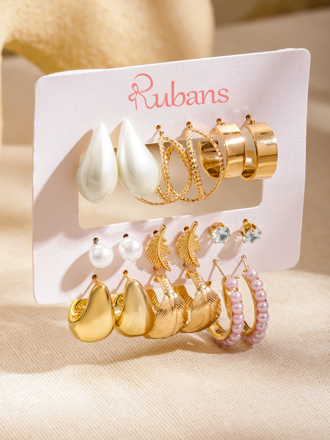 【Rubans】 Pack of 9 Hoop & Stud Earrings｜フープ＆スタッド イヤリング 9組セット