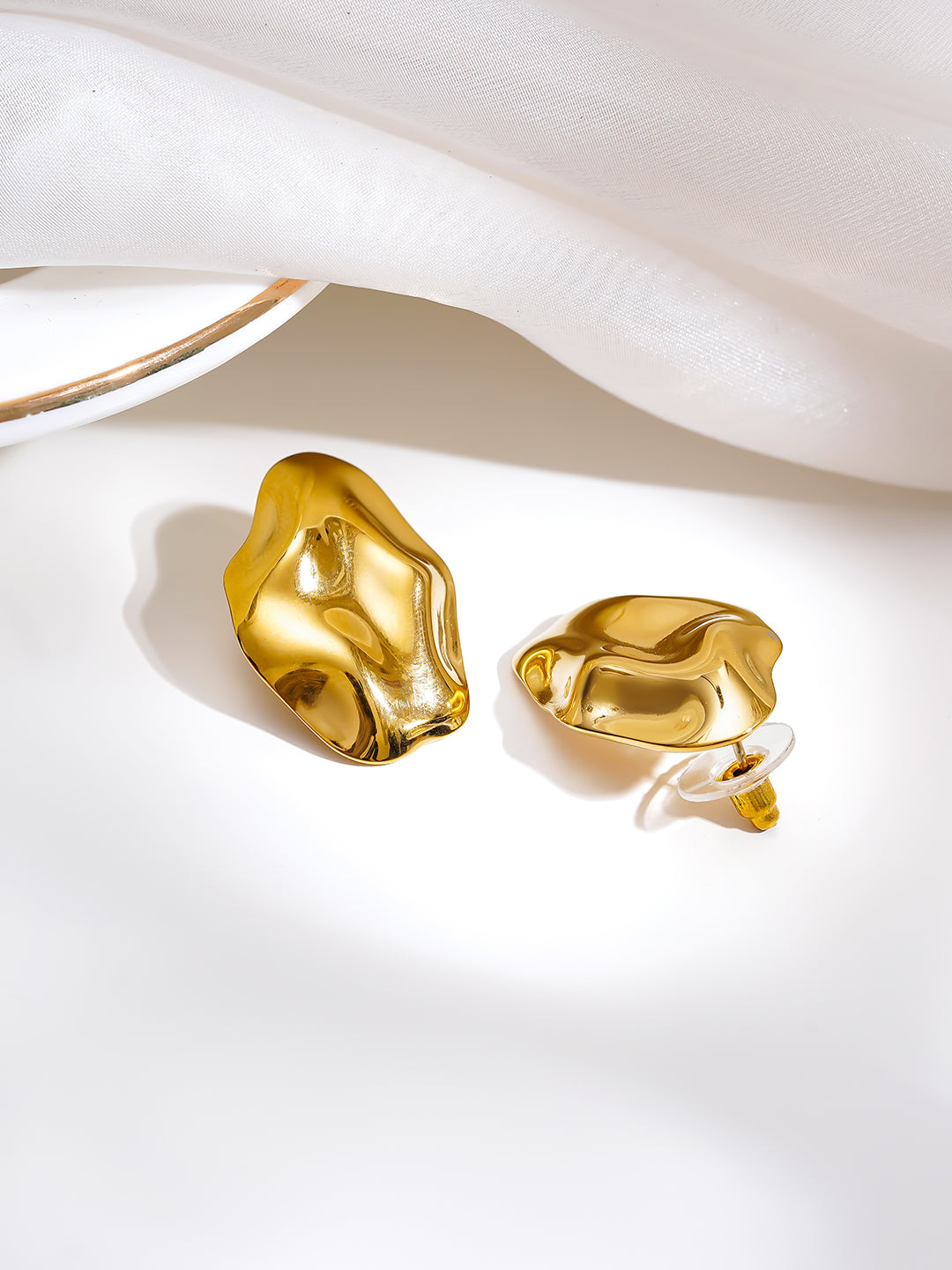 Demi Fine 18K Gold Plated Stainless steel Golden Mood Stud Earrings Length - 2.8 cm