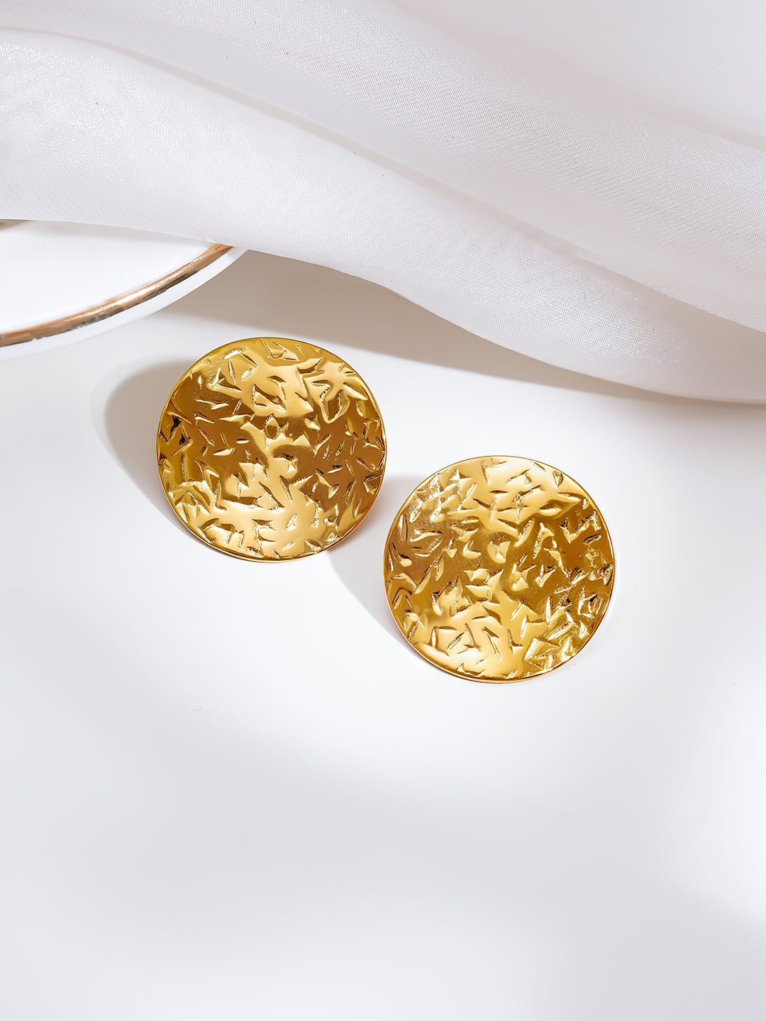 Demi Fine 18K Gold Plated Stainless steel Golden Spotlight Stud Earrings Length - 2.5 cm