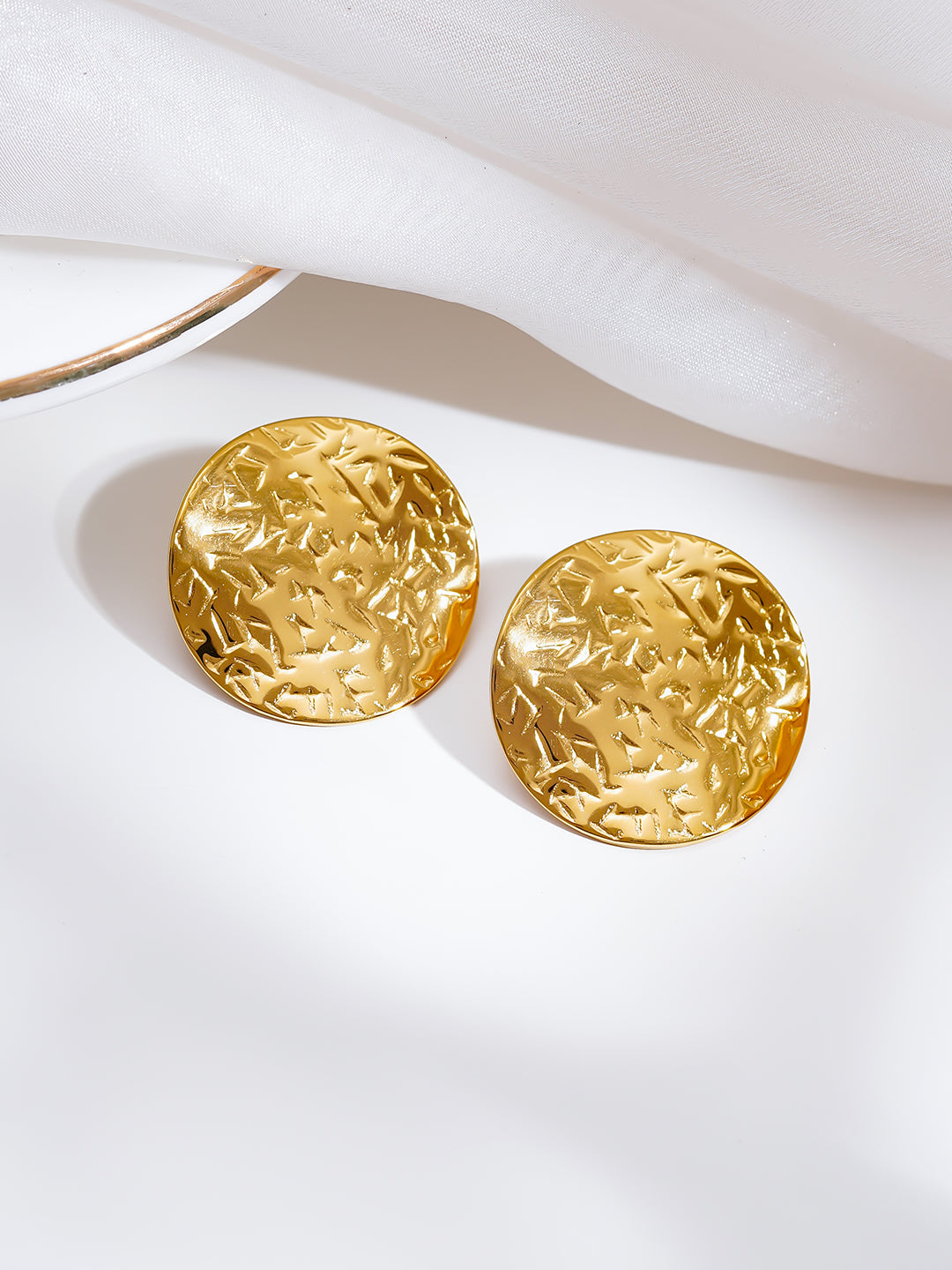 Demi Fine 18K Gold Plated Stainless steel Golden Spotlight Stud Earrings Length - 2.5 cm