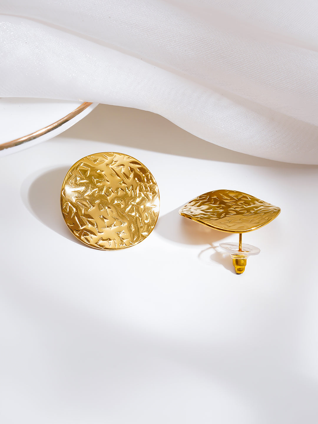 Demi Fine 18K Gold Plated Stainless steel Golden Spotlight Stud Earrings Length - 2.5 cm
