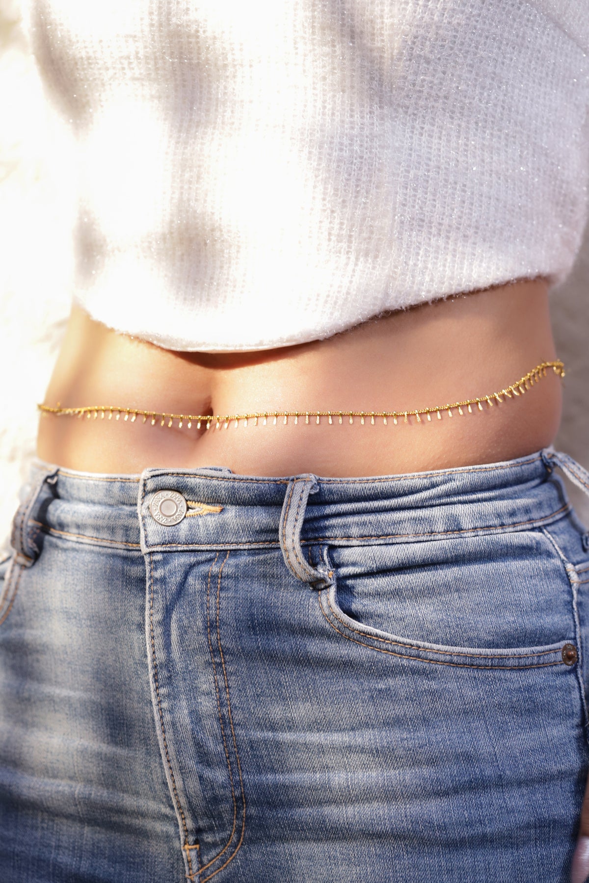 【Rubans】 18K Gold-Plated Stainless Steel Waist Chain with Dangling Bar Detailing｜18K ゴールドメッキ ステンレス ウエストチェーン（バーチャーム）
