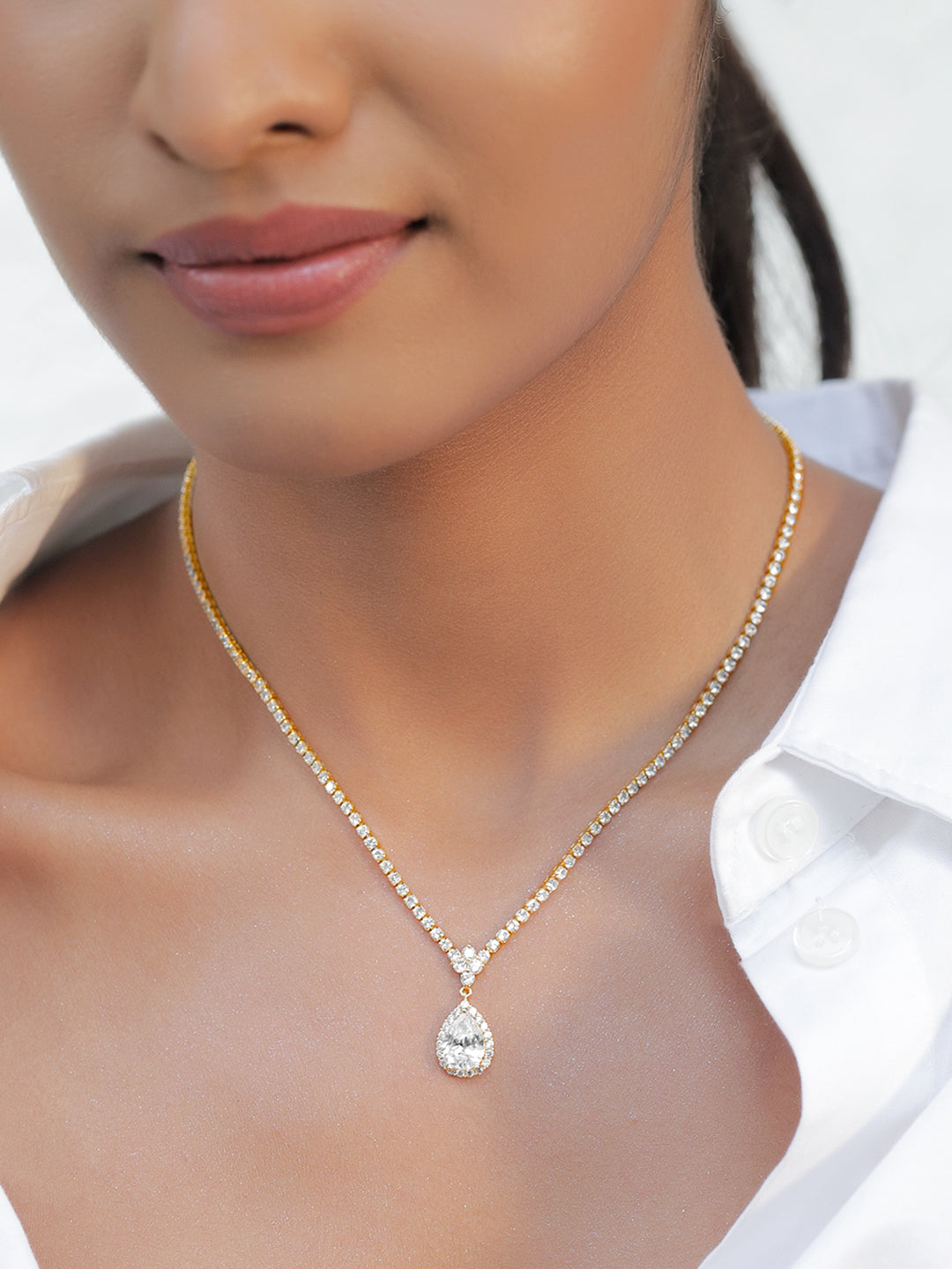 Dainty American Diamond Zirconia Pendant フリーサイズ