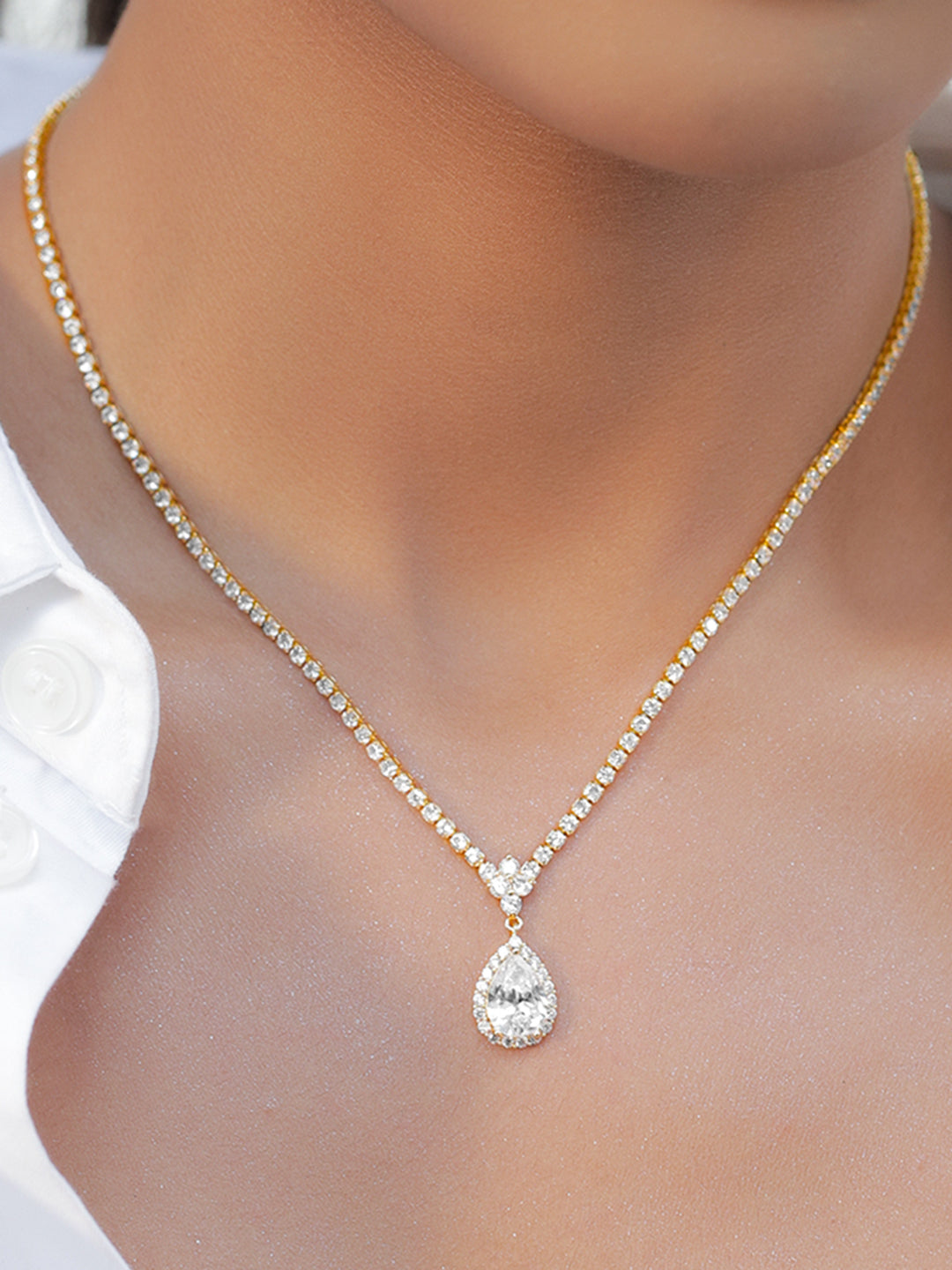 Dainty American Diamond Zirconia Pendant フリーサイズ