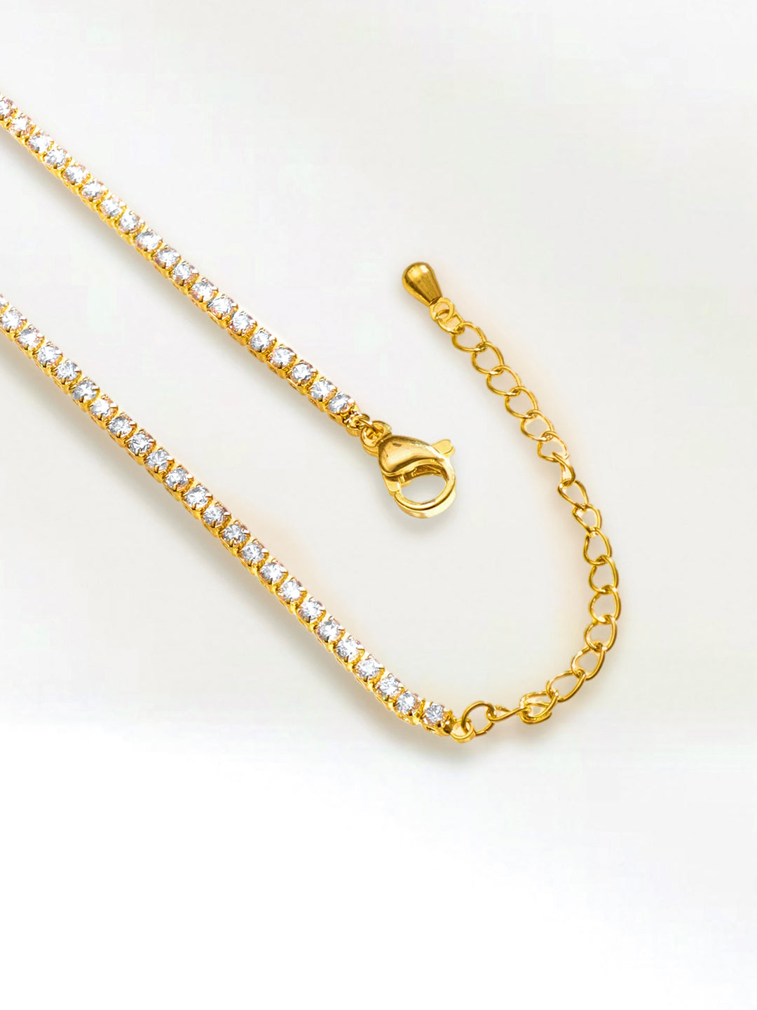 【Rubans】 Green Heart Studded White Necklace｜グリーンハート ホワイト スタッデッド ネックレス
