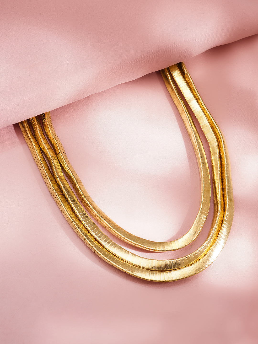 【Rubans】 Gold Plated Layered Snake Chain Statement Necklace｜ゴールドメッキ レイヤード スネークチェーン ステートメントネックレス