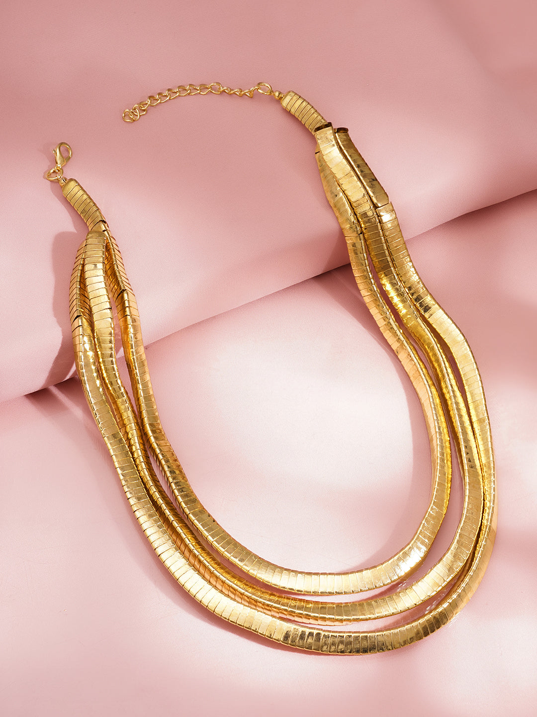 【Rubans】 Gold Plated Layered Snake Chain Statement Necklace｜ゴールドメッキ レイヤード スネークチェーン ステートメントネックレス