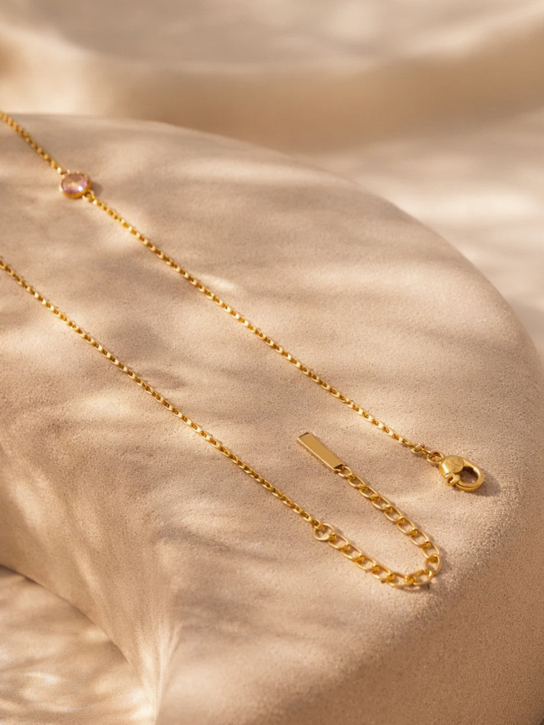 Demi Fine 18K Gold Plated Stainless steel Multi-Zircon Charm Chain Necklace Length - 40 cm