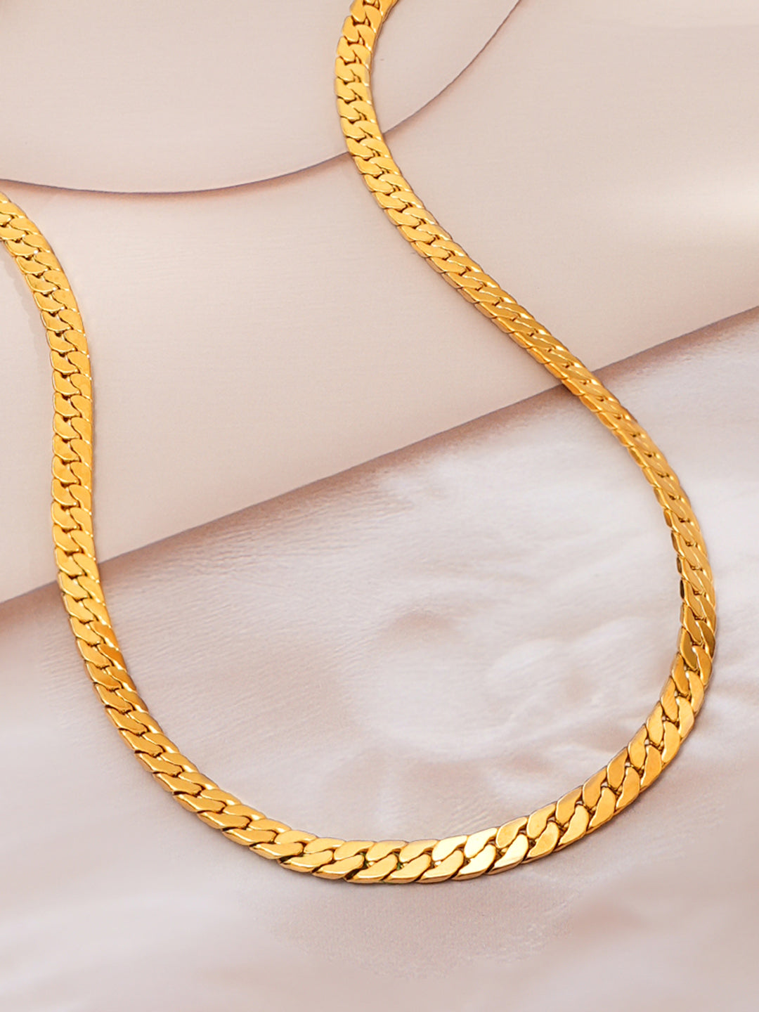 Demi Fine 18K Gold Plated Stainless steel Wide Curb Chain Necklace Length - 43 cm