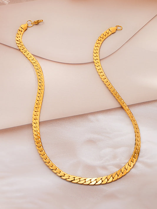 Demi Fine 18K Gold Plated Stainless steel Wide Curb Chain Necklace Length - 43 cm