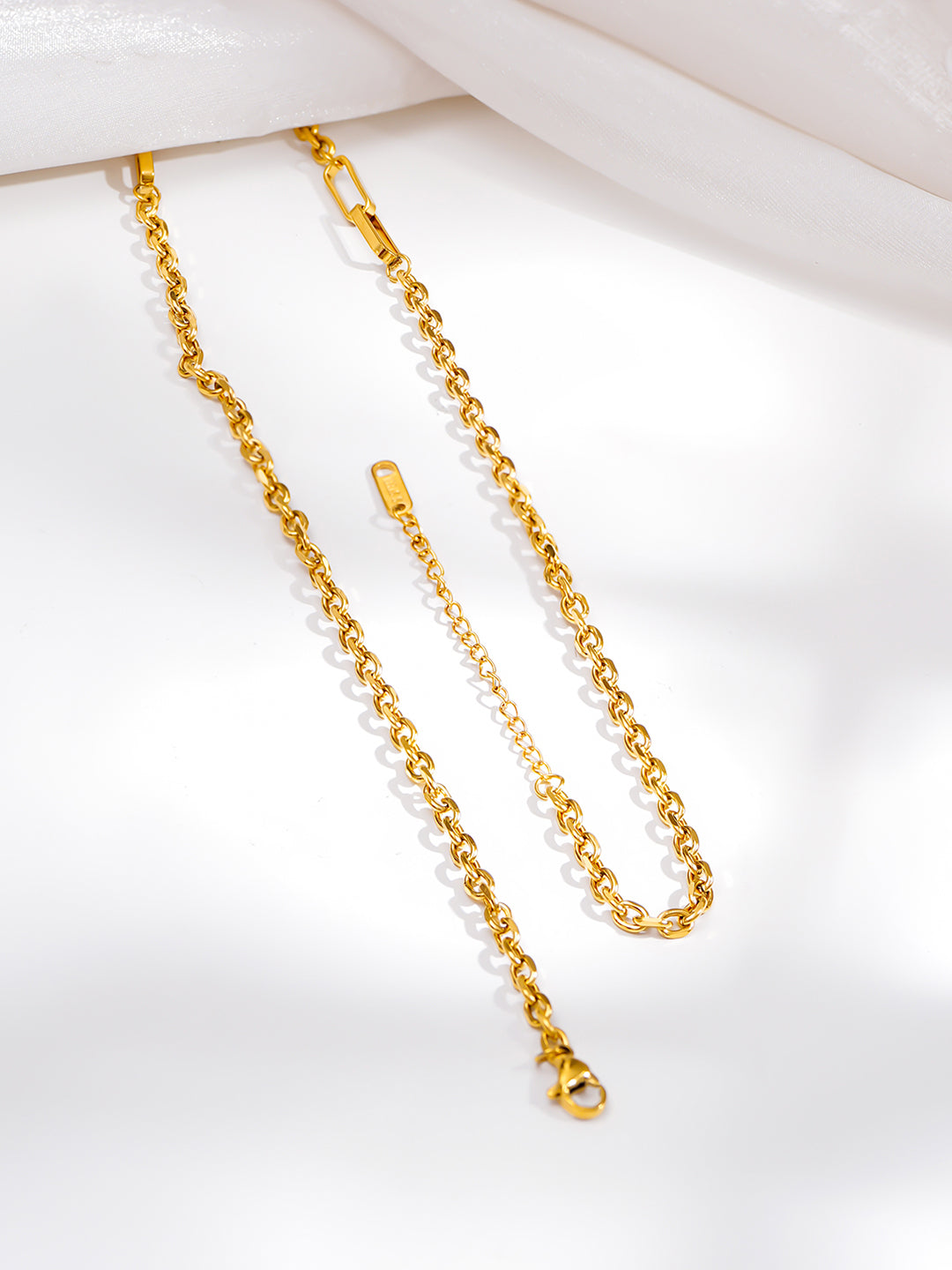 Demi Fine 18K Gold Plated Stainless steel Curb Chain Heart Pendant Necklace Length - 24.8 cm