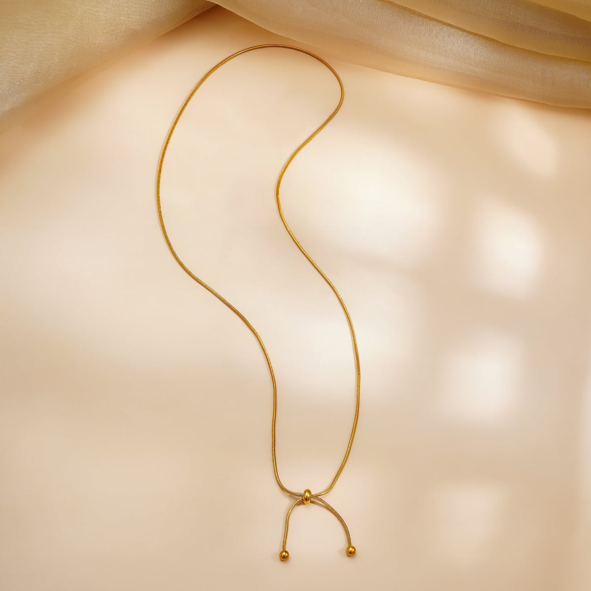 Demi Fine 18K Gold Plated Stainless steel Knot Style Drop Chain Necklace Length - 29.5 cm