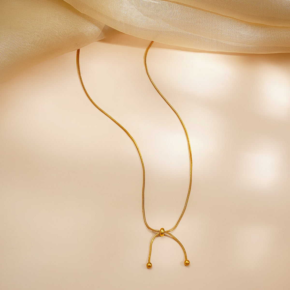 Demi Fine 18K Gold Plated Stainless steel Knot Style Drop Chain Necklace Length - 29.5 cm