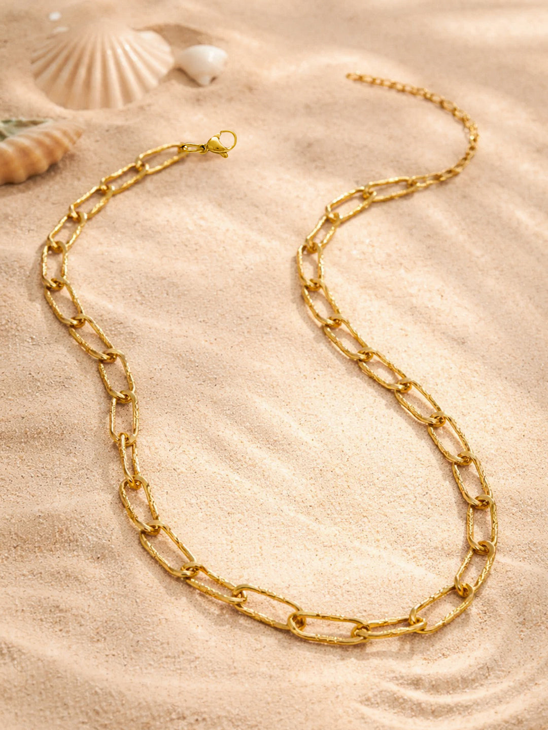 Demi Fine 18K Gold Plated Stainless steel Chunky Paperclip Chain Necklace Length - 19.8 cm