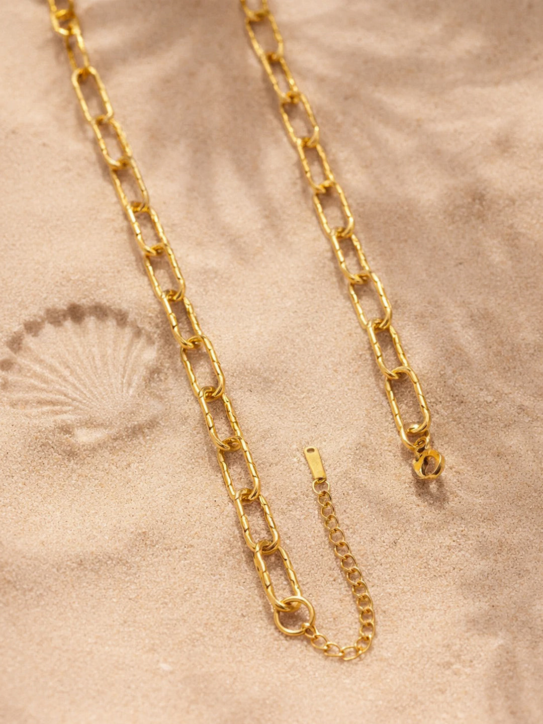 Demi Fine 18K Gold Plated Stainless steel Chunky Paperclip Chain Necklace Length - 19.8 cm