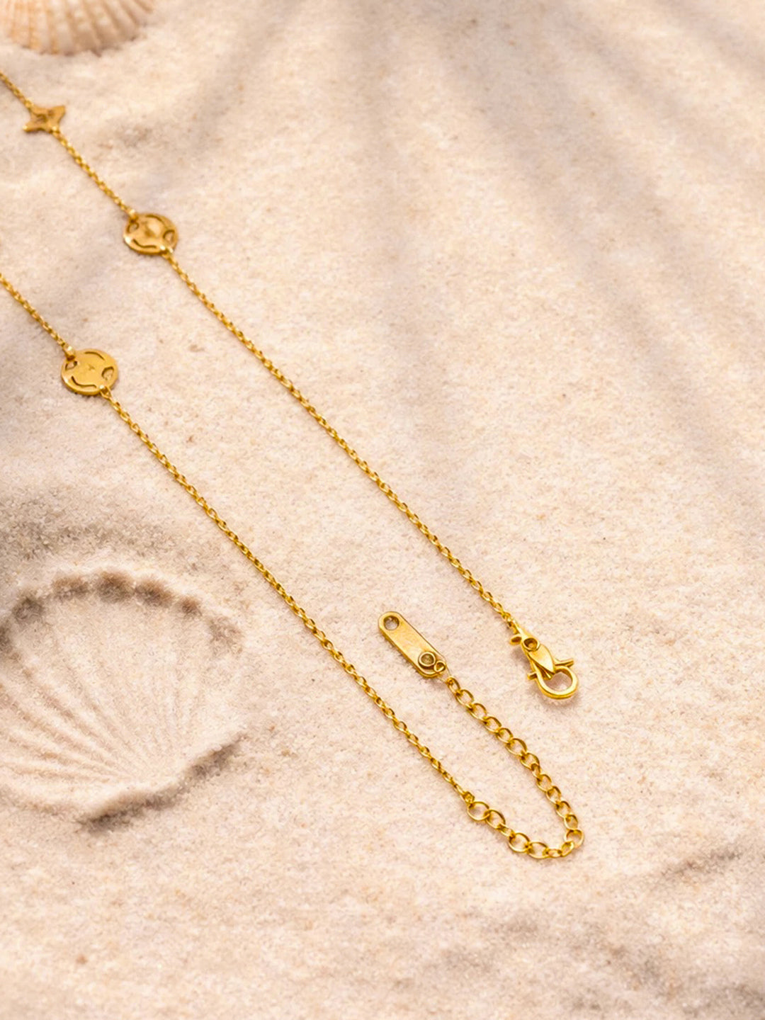 Demi Fine 18K Gold Plated Stainless steel Mini Multi-Charm Chain Necklace Length - 20 cm