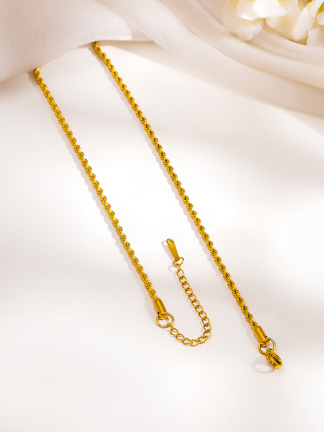 Demi Fine 18K Gold Plated Stainless steel Rope Chain Necklace Length - 19.3 cm