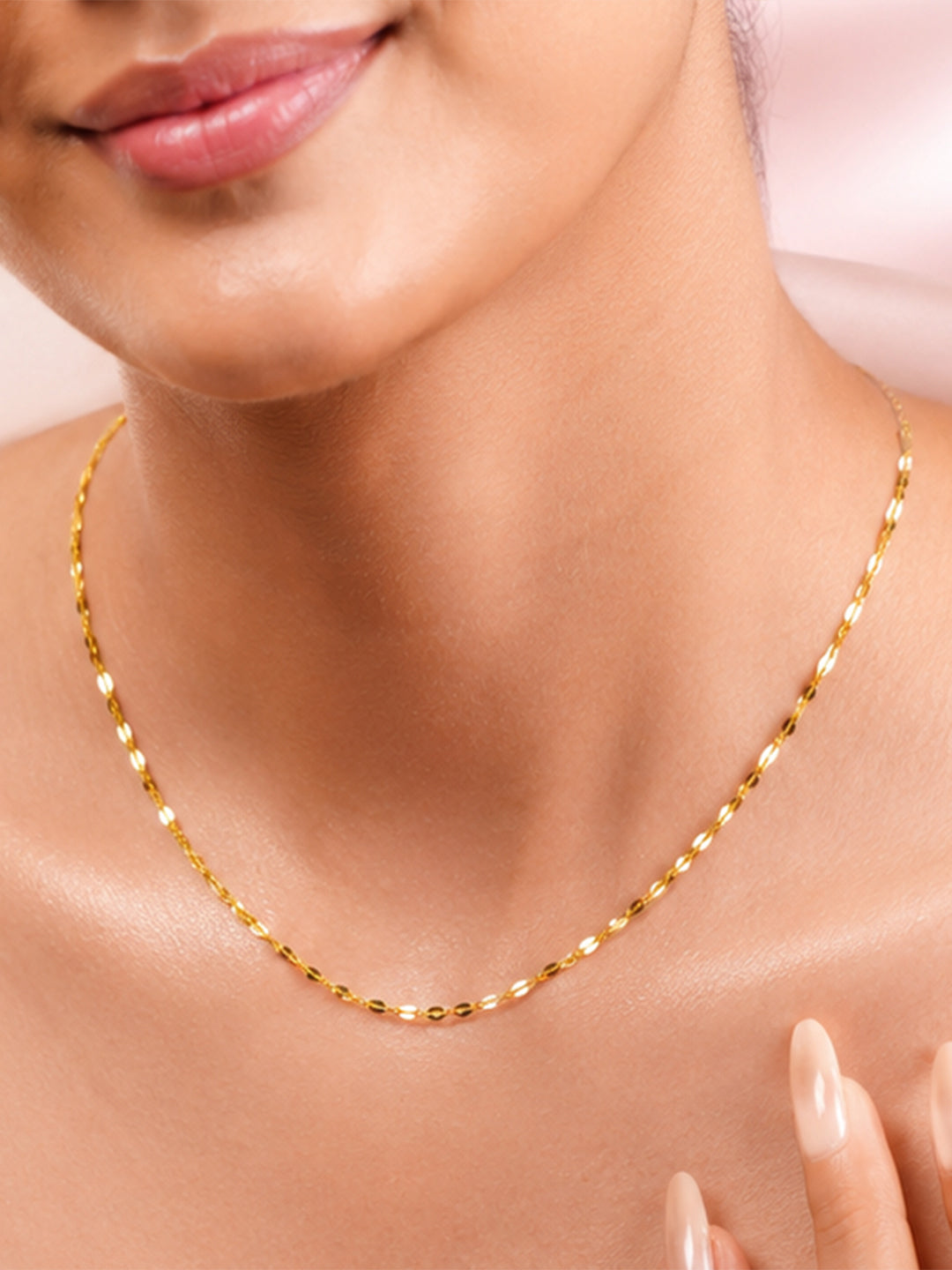 Demi Fine 18K Gold Plated Stainless steel Twisted Link Chain Necklace Length - 20 cm