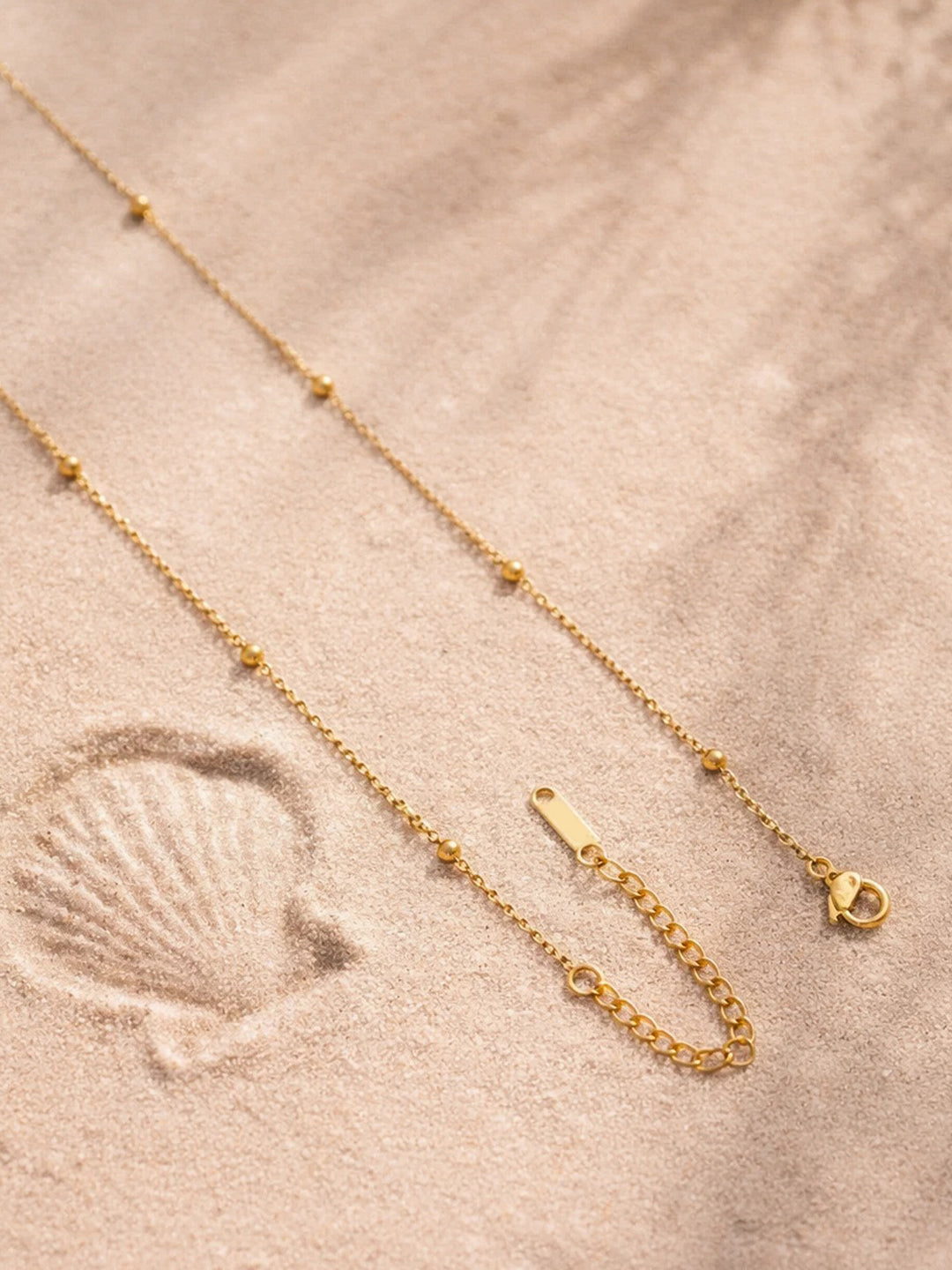 Demi Fine 18K Gold Plated Stainless steel Mini Pearl Flora Charm Chain Necklace Length - 19.5 cm