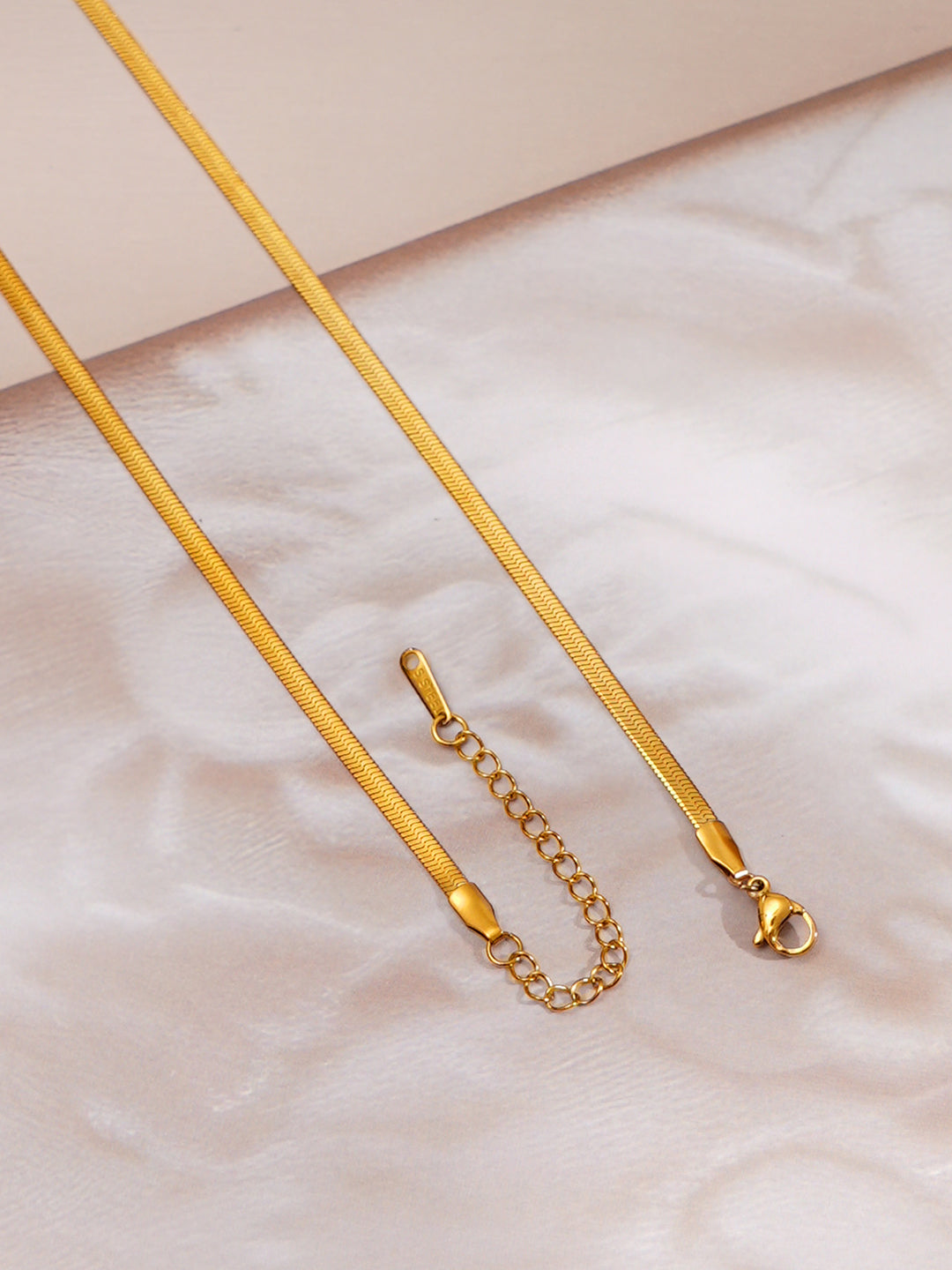 Demi Fine 18K Gold Plated Stainless steel Snake Chain Lariat Drop Necklace Length - 38.7 cm