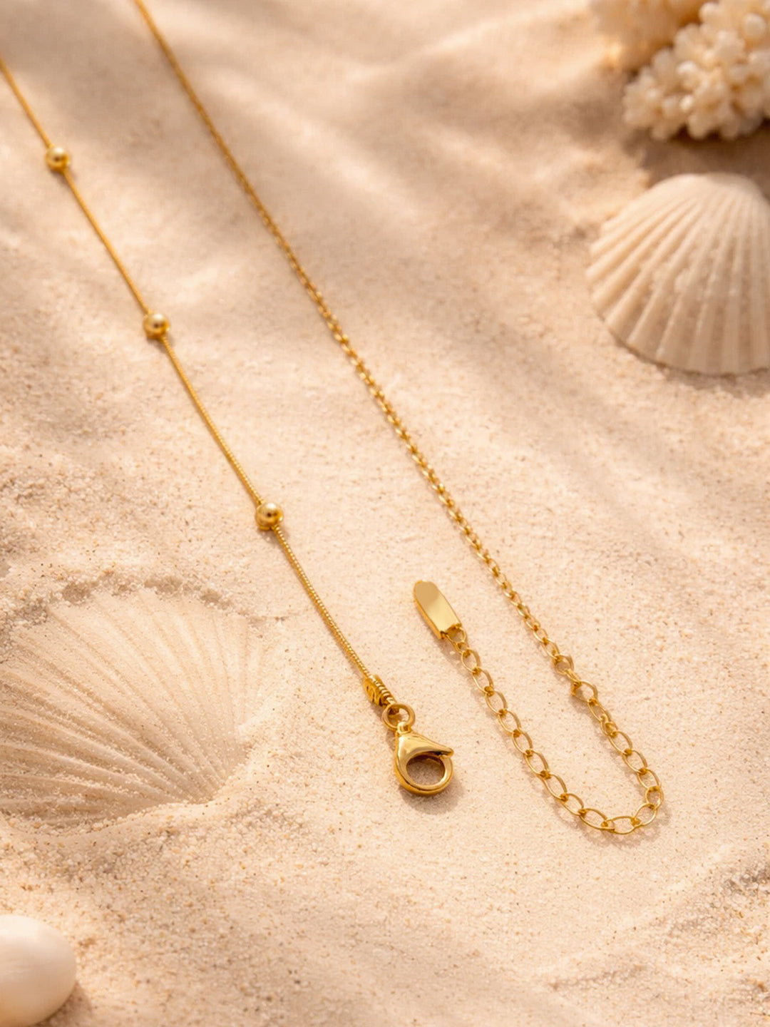 Demi Fine 18K Gold Plated Stainless steel Minimal Ball Pendant Bead Necklace Length - 20.3 cm