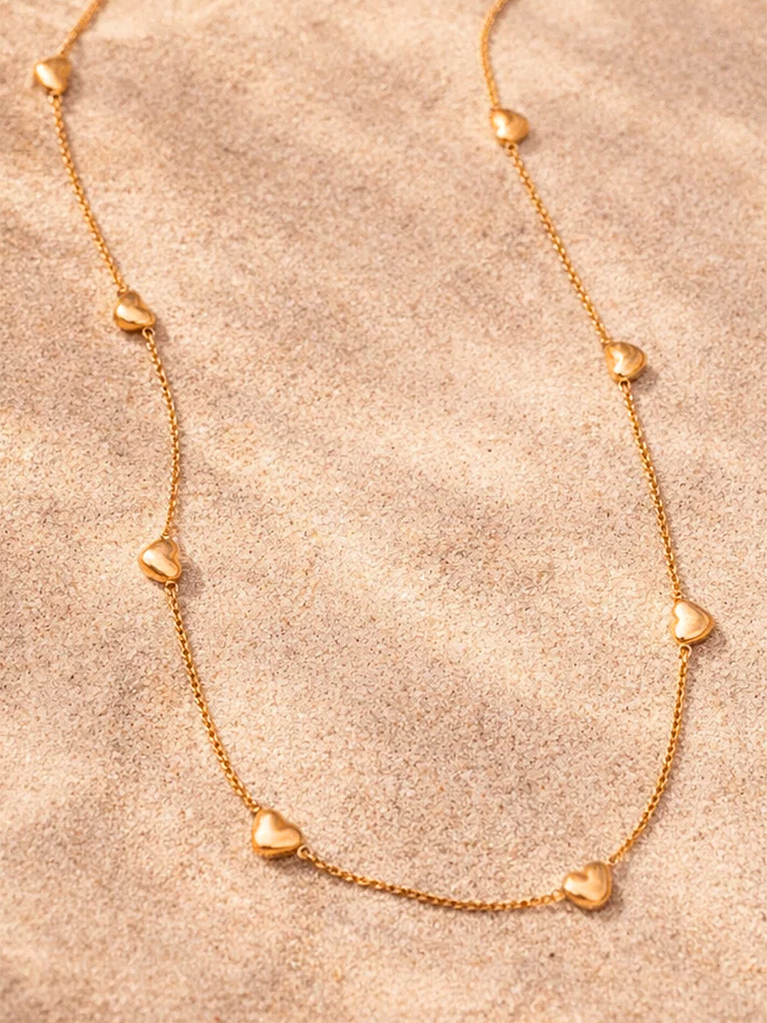 Demi Fine 18K Gold Plated Stainless steel Mini Heart Charm Chain Necklace Length - 20 cm
